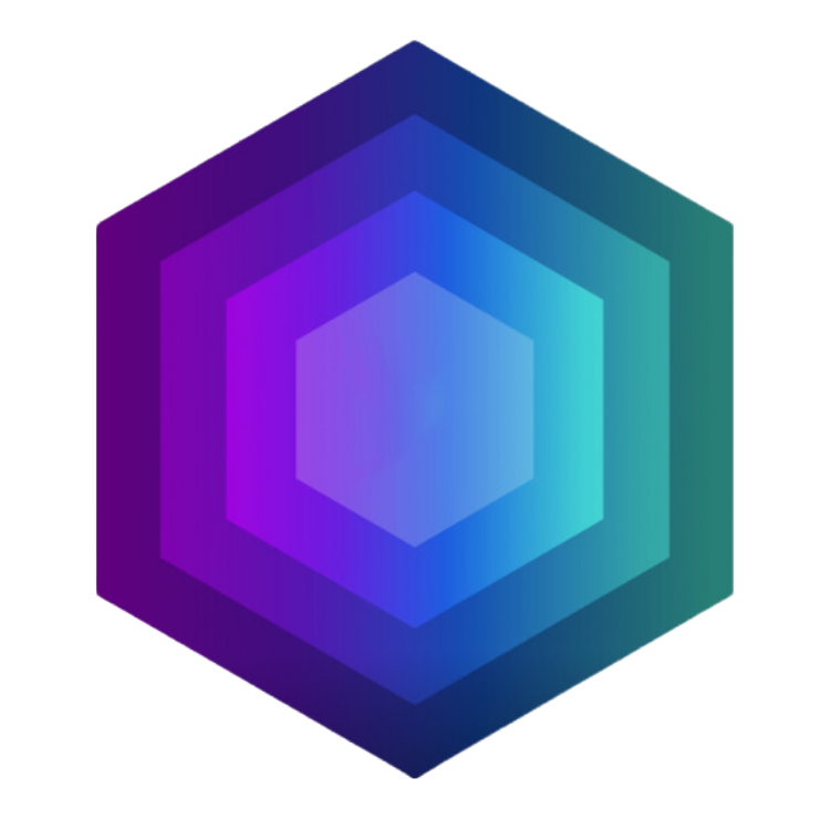 Layered gradient hexagon